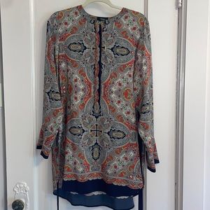 Theory Silk Paisley Tunic EUC